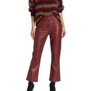 NWOT Vegan Leather Pants ….Pistola Lennon High-Rise Crop in Oxblood Sz 28 (4-6)